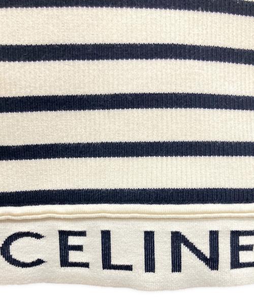 CELINE（セリーヌ）CELINE (セリーヌ) ロゴボーダーアスリート ブラ ホワイト×ブラック サイズ:Sの古着・服飾アイテム