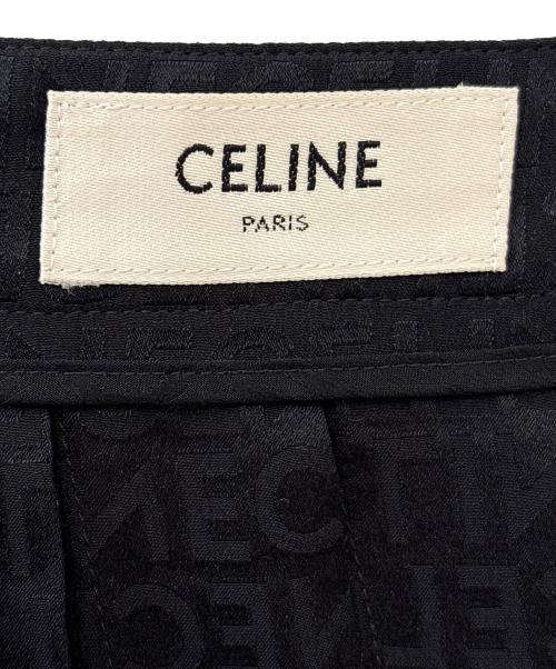 CELINE（セリーヌ）CELINE (セリーヌ) ロゴシルクプリーツスカート ブラック サイズ:34の古着・服飾アイテム