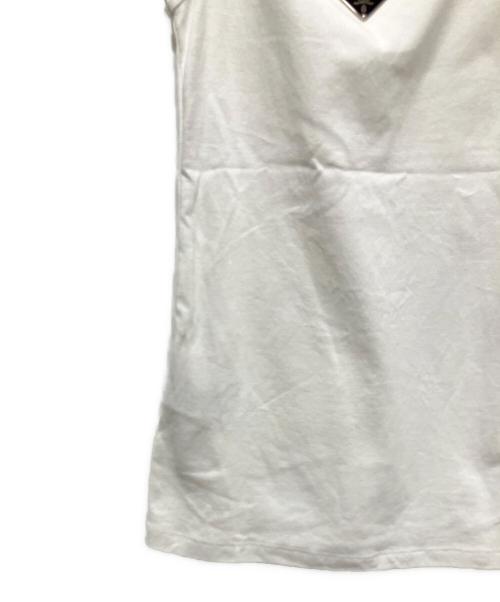 PRADA（プラダ）PRADA (プラダ) プレートリブニットジャージータンクトップ ホワイト サイズ:36の古着・服飾アイテム