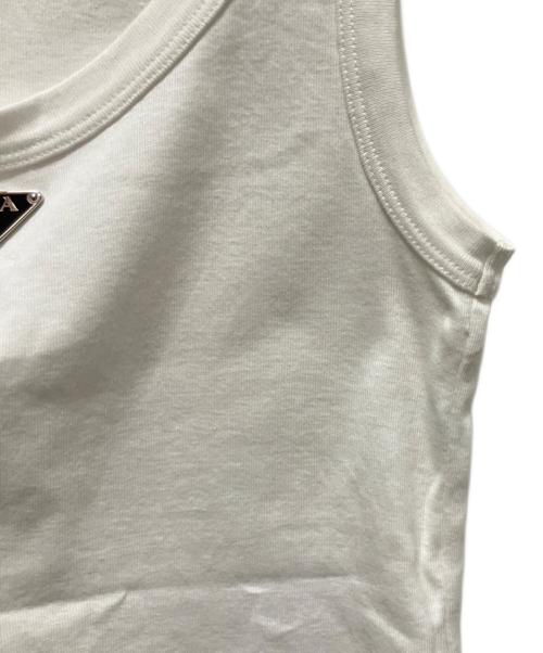 PRADA（プラダ）PRADA (プラダ) プレートリブニットジャージータンクトップ ホワイト サイズ:36の古着・服飾アイテム