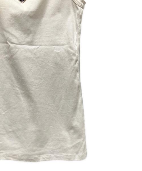 PRADA（プラダ）PRADA (プラダ) プレートリブニットジャージータンクトップ ホワイト サイズ:36の古着・服飾アイテム