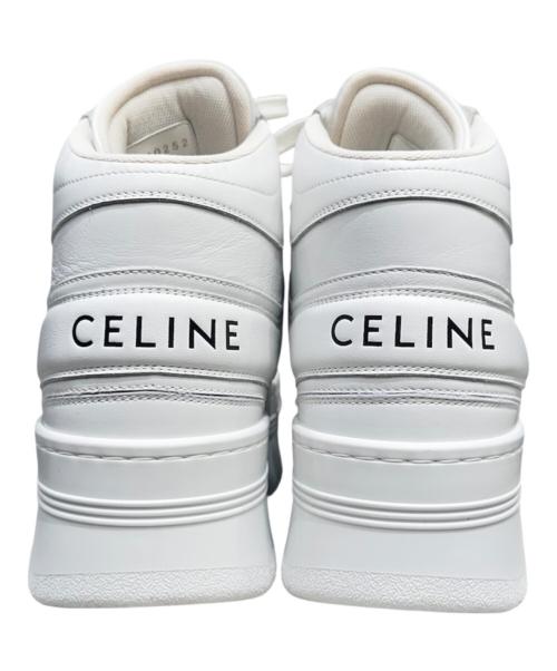 CELINE（セリーヌ）CELINE (セリーヌ) ブロック ウェッジ ミッドスニーカー ホワイト サイズ:37の古着・服飾アイテム
