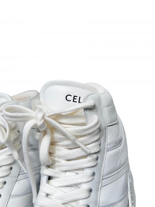 CELINE（セリーヌ）CELINE (セリーヌ) ブロック ウェッジ ミッドスニーカー ホワイト サイズ:37の古着・服飾アイテム