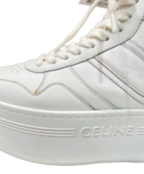 CELINE（セリーヌ）CELINE (セリーヌ) ブロック ウェッジ ミッドスニーカー ホワイト サイズ:37の古着・服飾アイテム