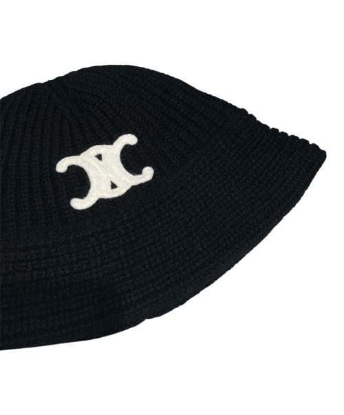 CELINE（セリーヌ）CELINE (セリーヌ) トリオンフ クロシェ バケットハット  ブラック サイズ:ONE SIZEの古着・服飾アイテム