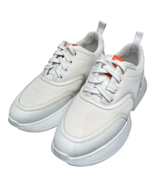 HERMES（エルメス）HERMES (エルメス) ローカットスニーカー ホワイト×オレンジ サイズ:35.5の古着・服飾アイテム