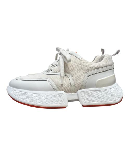 HERMES（エルメス）HERMES (エルメス) ローカットスニーカー ホワイト×オレンジ サイズ:35.5(22.5〜23cm)の古着・服飾アイテム