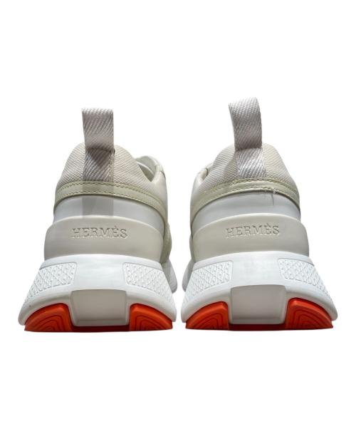 HERMES（エルメス）HERMES (エルメス) ローカットスニーカー ホワイト×オレンジ サイズ:35.5の古着・服飾アイテム
