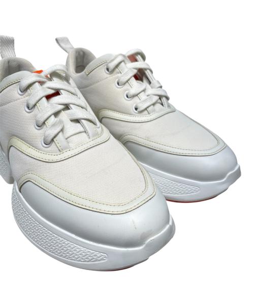 HERMES（エルメス）HERMES (エルメス) ローカットスニーカー ホワイト×オレンジ サイズ:35.5の古着・服飾アイテム