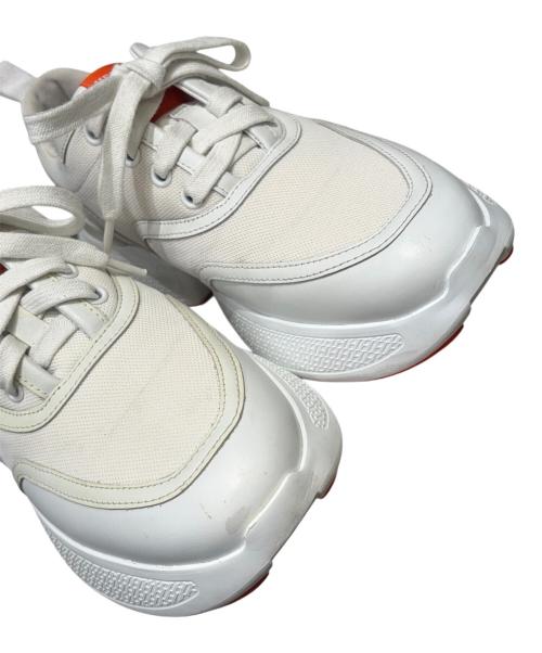 HERMES（エルメス）HERMES (エルメス) ローカットスニーカー ホワイト×オレンジ サイズ:35.5(22.5〜23cm)の古着・服飾アイテム