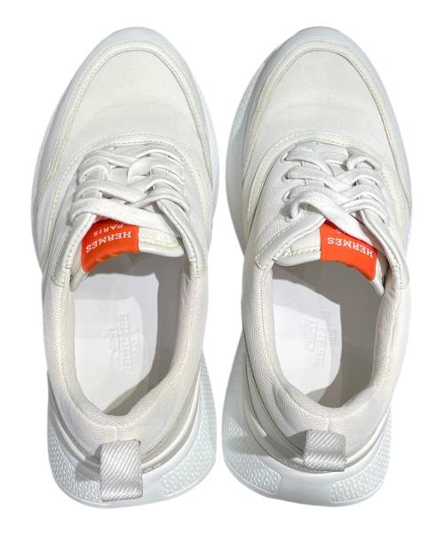 HERMES（エルメス）HERMES (エルメス) ローカットスニーカー ホワイト×オレンジ サイズ:35.5の古着・服飾アイテム