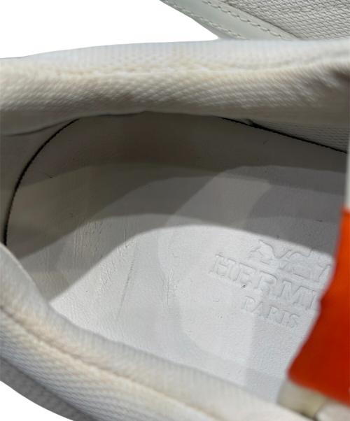 HERMES（エルメス）HERMES (エルメス) ローカットスニーカー ホワイト×オレンジ サイズ:35.5(22.5〜23cm)の古着・服飾アイテム