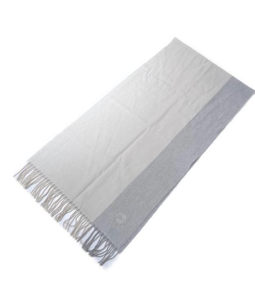 HERMES（エルメス）HERMES (エルメス) カシミヤマフラー ベージュ×グレーの古着・服飾アイテム