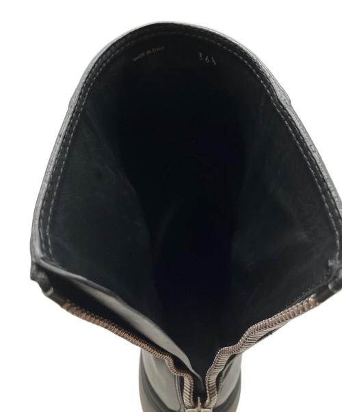 MIU MIU（ミュウミュウ）MIU MIU (ミュウミュウ) バッグロゴ厚底ブーツ ブラック サイズ:36の古着・服飾アイテム