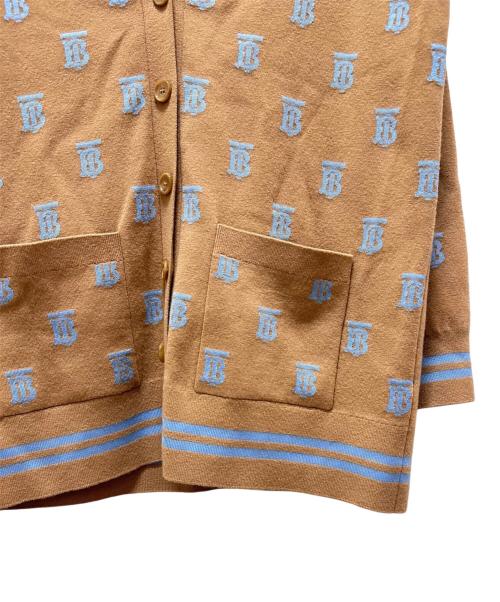 BURBERRY（バーバリー）BURBERRY (バーバリー) ティッシ期 ウール×シルク カーディガン ベージュ×ブルー サイズ:Sの古着・服飾アイテム