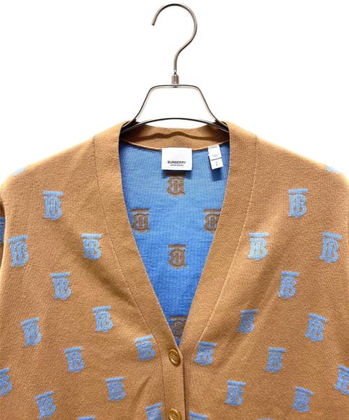 BURBERRY（バーバリー）BURBERRY (バーバリー) ティッシ期 ウール×シルク カーディガン ベージュ×ブルー サイズ:Sの古着・服飾アイテム