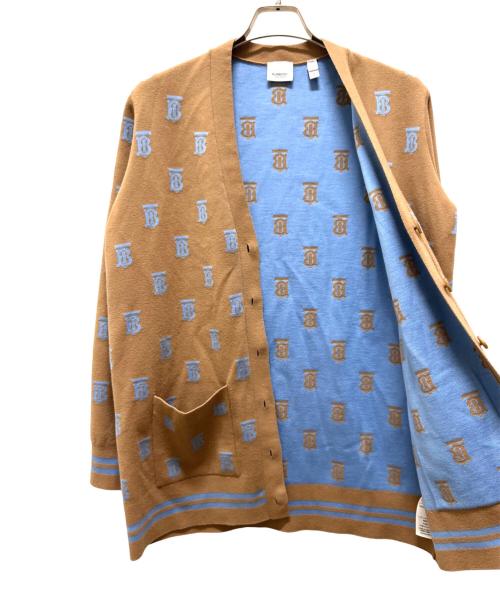 BURBERRY（バーバリー）BURBERRY (バーバリー) ティッシ期 ウール×シルク カーディガン ベージュ×ブルー サイズ:Sの古着・服飾アイテム
