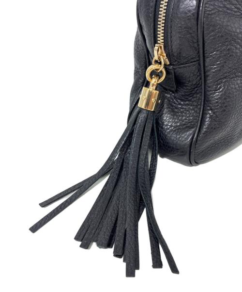 GUCCI（グッチ）GUCCI (グッチ) ソーホー インターロッキングG チェーンショルダー ショルダーバッグ ブラック×ゴールドの古着・服飾アイテム