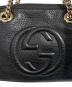 中古・古着 GUCCI (グッチ) ソーホー インターロッキングG チェーンショルダー ショルダーバッグ ブラック×ゴールド：100000円