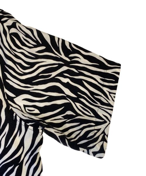 CELINE（セリーヌ）CELINE (セリーヌ) ゼブラ柄 オープンカラー半袖シャツ ブラック×ホワイト サイズ:38の古着・服飾アイテム