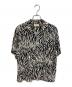 CELINE（セリーヌ）の古着「ゼブラ柄 オープンカラー半袖シャツ」｜ブラック×ホワイト