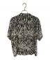 CELINE (セリーヌ) ゼブラ柄 オープンカラー半袖シャツ ブラック×ホワイト サイズ:38：35000円