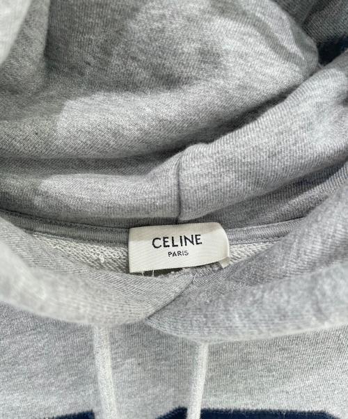 CELINE（セリーヌ）CELINE (セリーヌ) 16 フーディ―ドレス/コットンフリース グレー×ネイビー サイズ:Sの古着・服飾アイテム