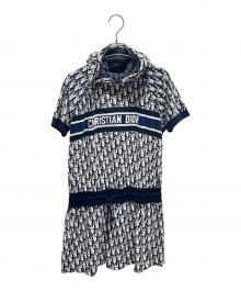 Christian Dior（クリスチャン ディオール）の古着「オブリーク フリースショートワンピース」｜ネイビー×ホワイト