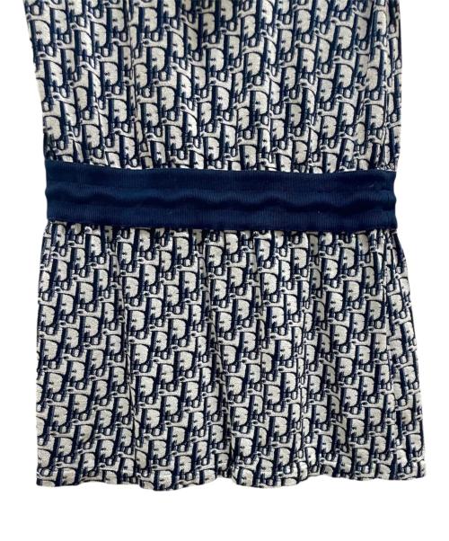 Christian Dior（クリスチャン ディオール）Christian Dior (クリスチャン ディオール) オブリーク フリースショートワンピース ネイビー×ホワイト サイズ:Sの古着・服飾アイテム