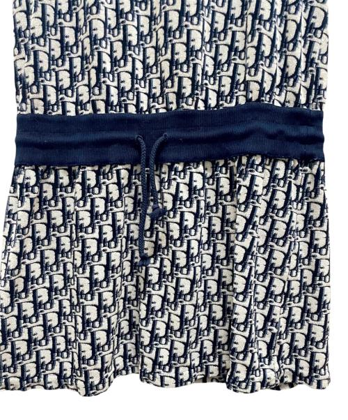 Christian Dior（クリスチャン ディオール）Christian Dior (クリスチャン ディオール) オブリーク フリースショートワンピース ネイビー×ホワイト サイズ:Sの古着・服飾アイテム