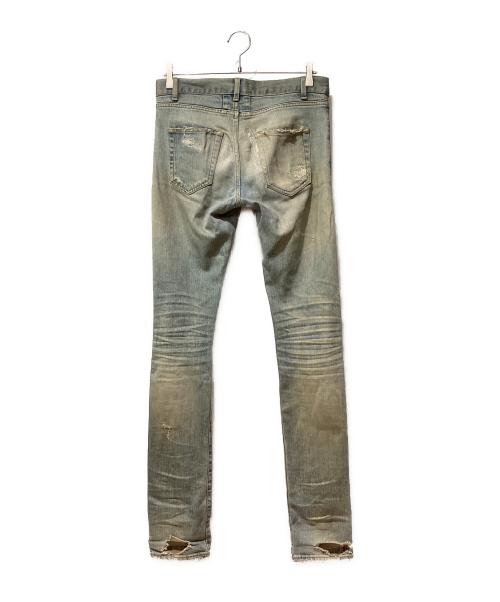 Saint Laurent Paris（サンローランパリ）Saint Laurent Paris (サンローランパリ) デストロイクラッシュストレッチスキニーデニムパンツ インディゴ サイズ:28の古着・服飾アイテム