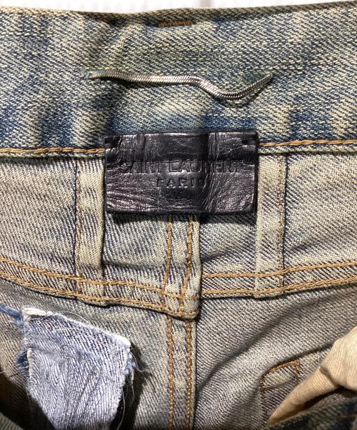 Saint Laurent Paris（サンローランパリ）Saint Laurent Paris (サンローランパリ) デストロイクラッシュストレッチスキニーデニムパンツ インディゴ サイズ:28の古着・服飾アイテム