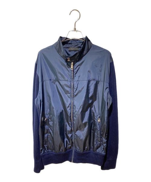 PRADA（プラダ）PRADA (プラダ) 切替ナイロンジャケット ネイビー サイズ:54の古着・服飾アイテム