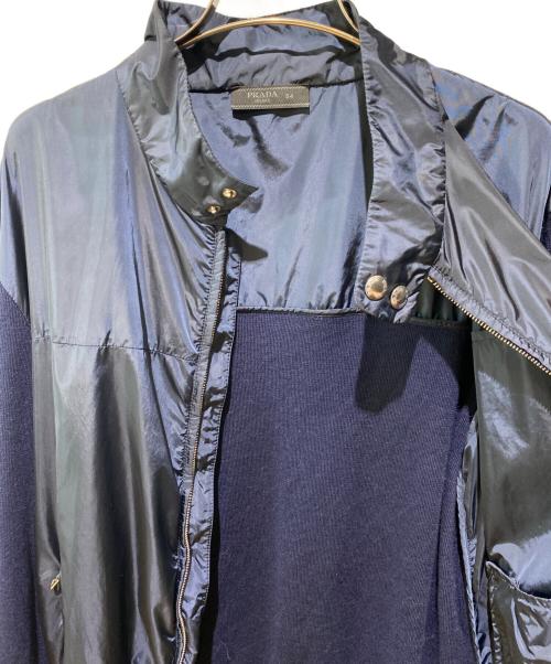 PRADA（プラダ）PRADA (プラダ) 切替ナイロンジャケット ネイビー サイズ:54の古着・服飾アイテム