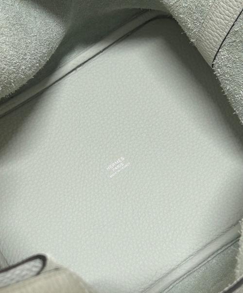 HERMES（エルメス）HERMES (エルメス) ピコタンロック MM/シルバー金具/トリヨンクレマンス/グリネヴェ/B刻印 グリネヴェ×シルバー金具 サイズ:MMの古着・服飾アイテム