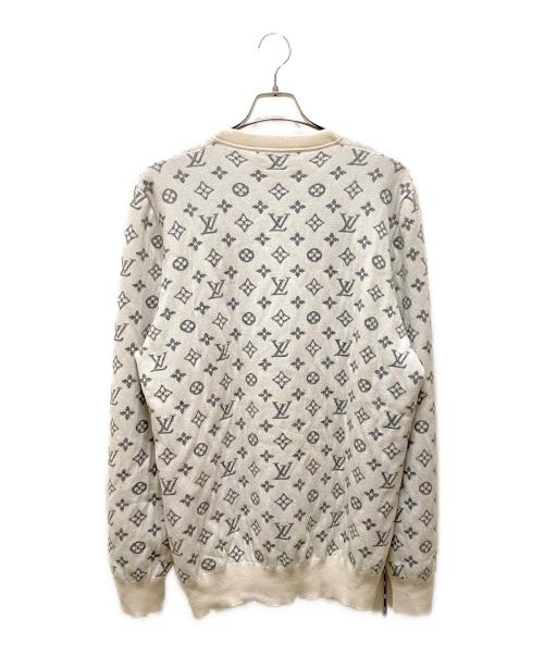 LOUIS VUITTON（ルイ ヴィトン）LOUIS VUITTON (ルイ ヴィトン) モノグラムウールカシミヤニット ホワイト サイズ:4Lの古着・服飾アイテム