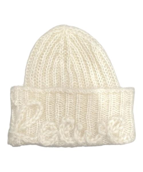 LOEWE（ロエベ）LOEWE (ロエベ) モヘアブレンドニット帽 オフホワイト サイズ:-の古着・服飾アイテム