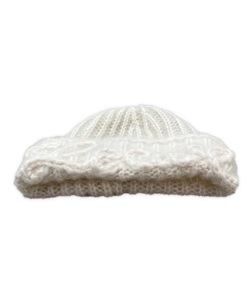 LOEWE（ロエベ）LOEWE (ロエベ) モヘアブレンドニット帽 オフホワイトの古着・服飾アイテム