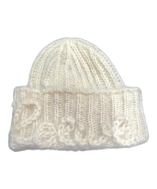 LOEWE（ロエベ）LOEWE (ロエベ) モヘアブレンドニット帽 オフホワイトの古着・服飾アイテム