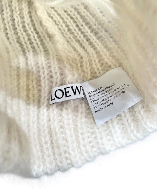 LOEWE（ロエベ）LOEWE (ロエベ) モヘアブレンドニット帽 オフホワイトの古着・服飾アイテム
