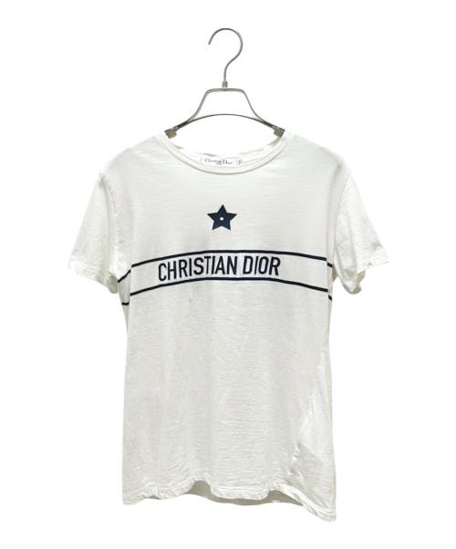 Christian Dior（クリスチャン ディオール）Christian Dior (クリスチャン ディオール) ロゴエンブロイダリー 半袖Tシャツ ホワイト サイズ:XSの古着・服飾アイテム