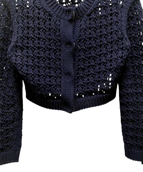 LOUIS VUITTON（ルイ ヴィトン）LOUIS VUITTON (ルイ ヴィトン) クロシェニットクロップドカーディガン ネイビー サイズ:XSの古着・服飾アイテム