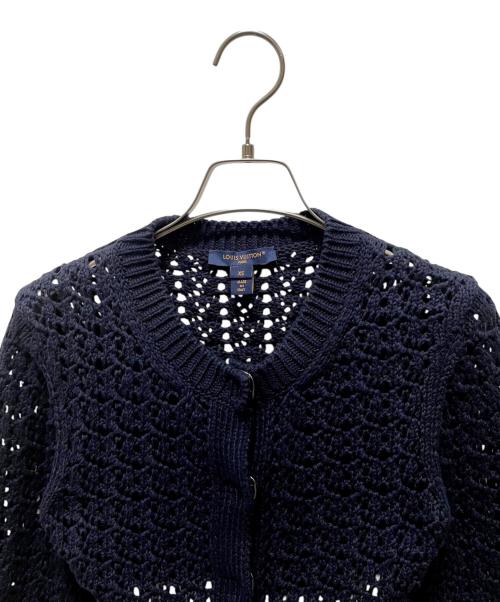 LOUIS VUITTON（ルイ ヴィトン）LOUIS VUITTON (ルイ ヴィトン) クロシェニットクロップドカーディガン ネイビー サイズ:XSの古着・服飾アイテム