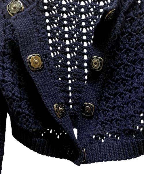 LOUIS VUITTON（ルイ ヴィトン）LOUIS VUITTON (ルイ ヴィトン) クロシェニットクロップドカーディガン ネイビー サイズ:XSの古着・服飾アイテム