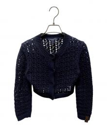 LOUIS VUITTON（ルイ ヴィトン）の古着「クロシェニットクロップドカーディガン」｜ネイビー