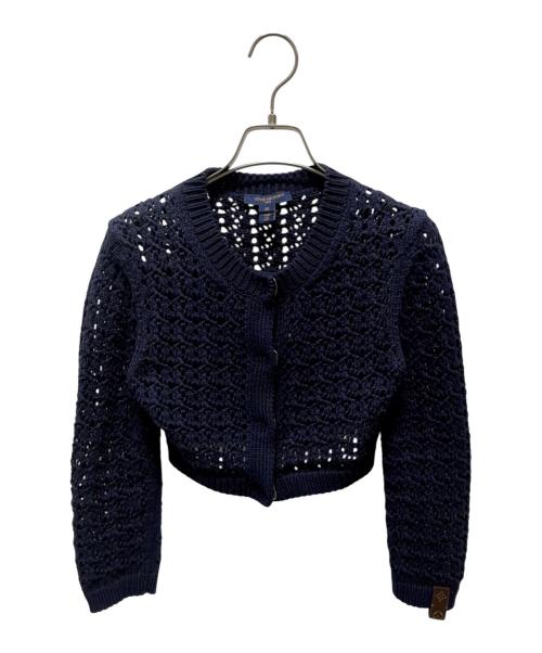 LOUIS VUITTON（ルイ ヴィトン）LOUIS VUITTON (ルイ ヴィトン) クロシェニットクロップドカーディガン ネイビー サイズ:XSの古着・服飾アイテム