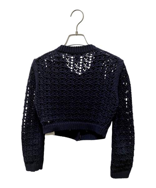 LOUIS VUITTON（ルイ ヴィトン）LOUIS VUITTON (ルイ ヴィトン) クロシェニットクロップドカーディガン ネイビー サイズ:XSの古着・服飾アイテム