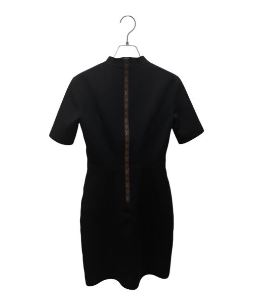 LOUIS VUITTON（ルイ ヴィトン）LOUIS VUITTON (ルイ ヴィトン) ショートスリーブハイネックフィットドレス ブラック サイズ:34の古着・服飾アイテム
