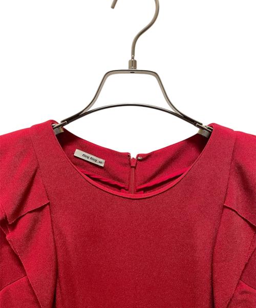 MIU MIU（ミュウミュウ）MIU MIU (ミュウミュウ) ノースリーブワンピース レッド サイズ:40の古着・服飾アイテム
