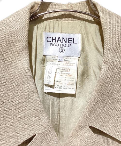 CHANEL（シャネル）CHANEL (シャネル) ココボタンリネンセットアップ ベージュ サイズ:40の古着・服飾アイテム